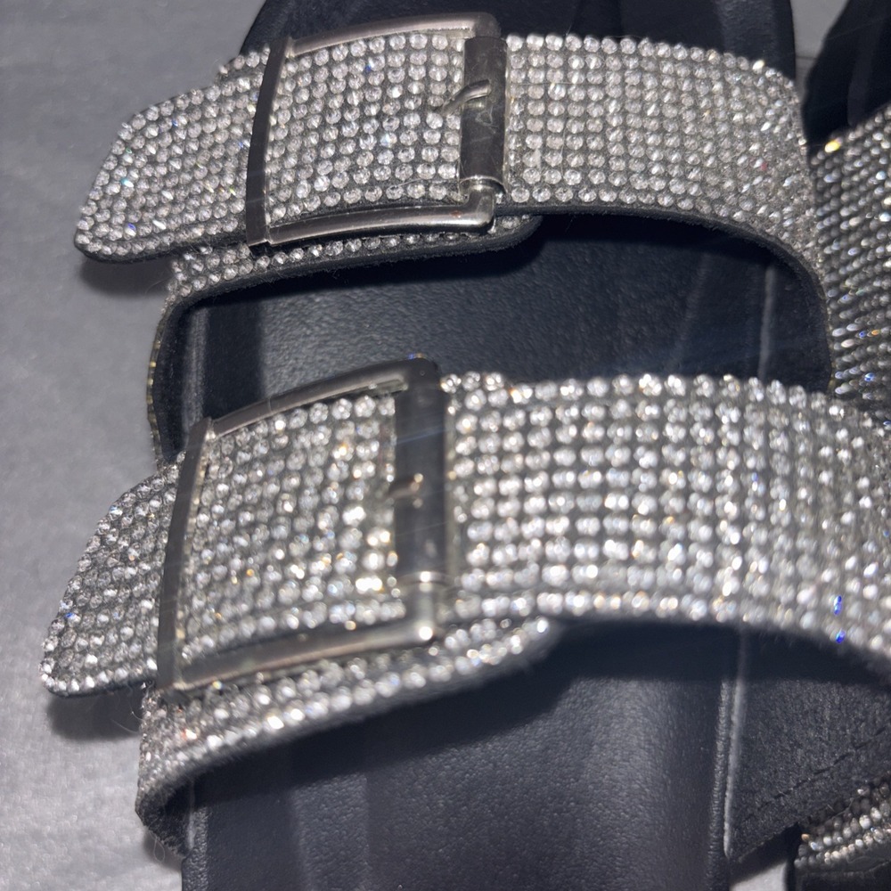 Madden Girl Women's Teddy-R Rhinestone and Black Footbed Sandals, Size 9 NWOB - Picture 12 of 13